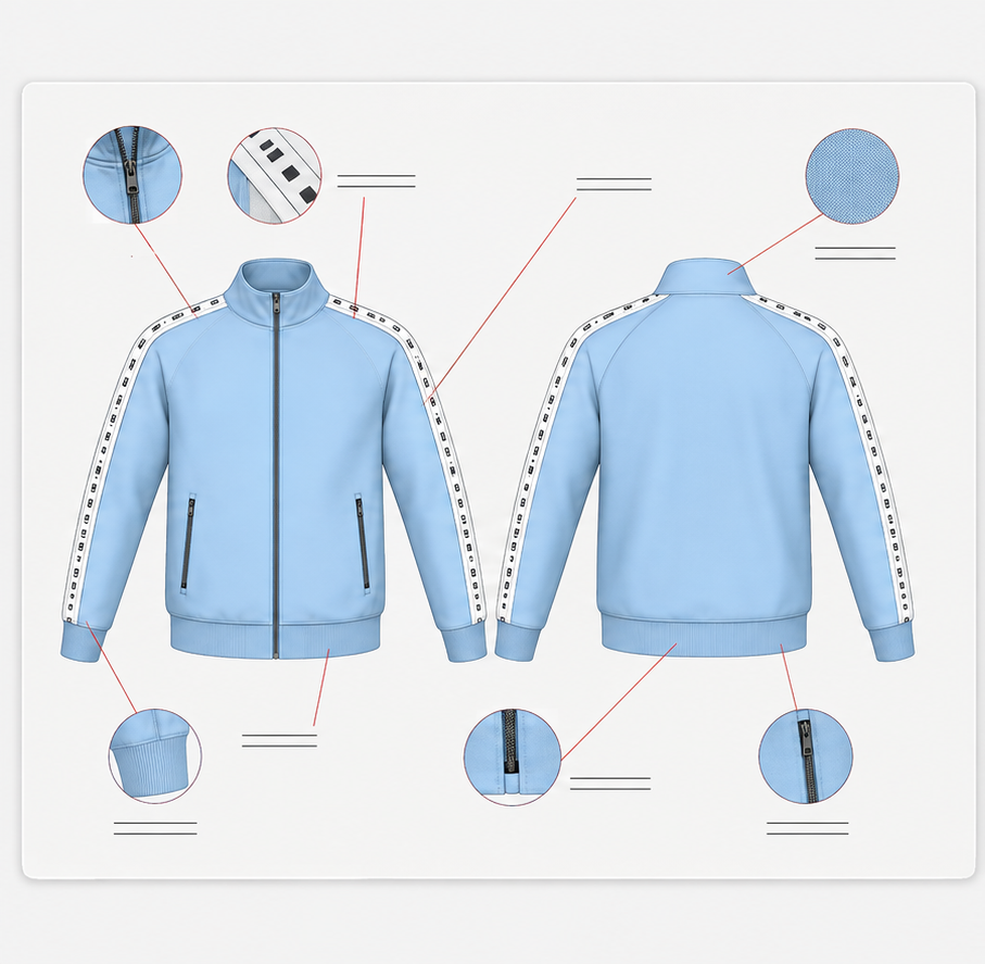 Track suit design sketch